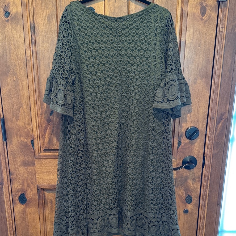 Lane Bryant  Forest Green Lace Midi Dress - Picture 5 of 8